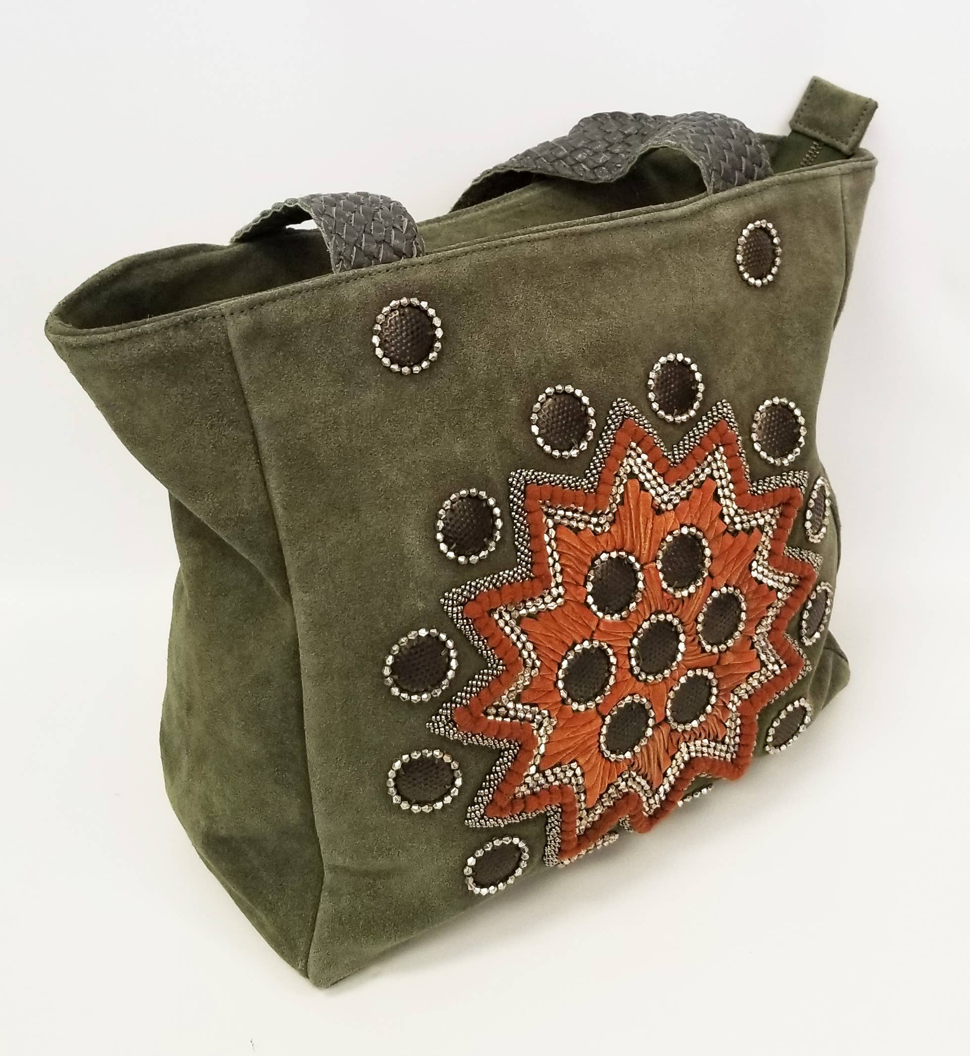 Ricki designs - Wholesale Tote Bag - Women's - LEATHER SUEDE TOTE BOHO EMBROIDERED2
