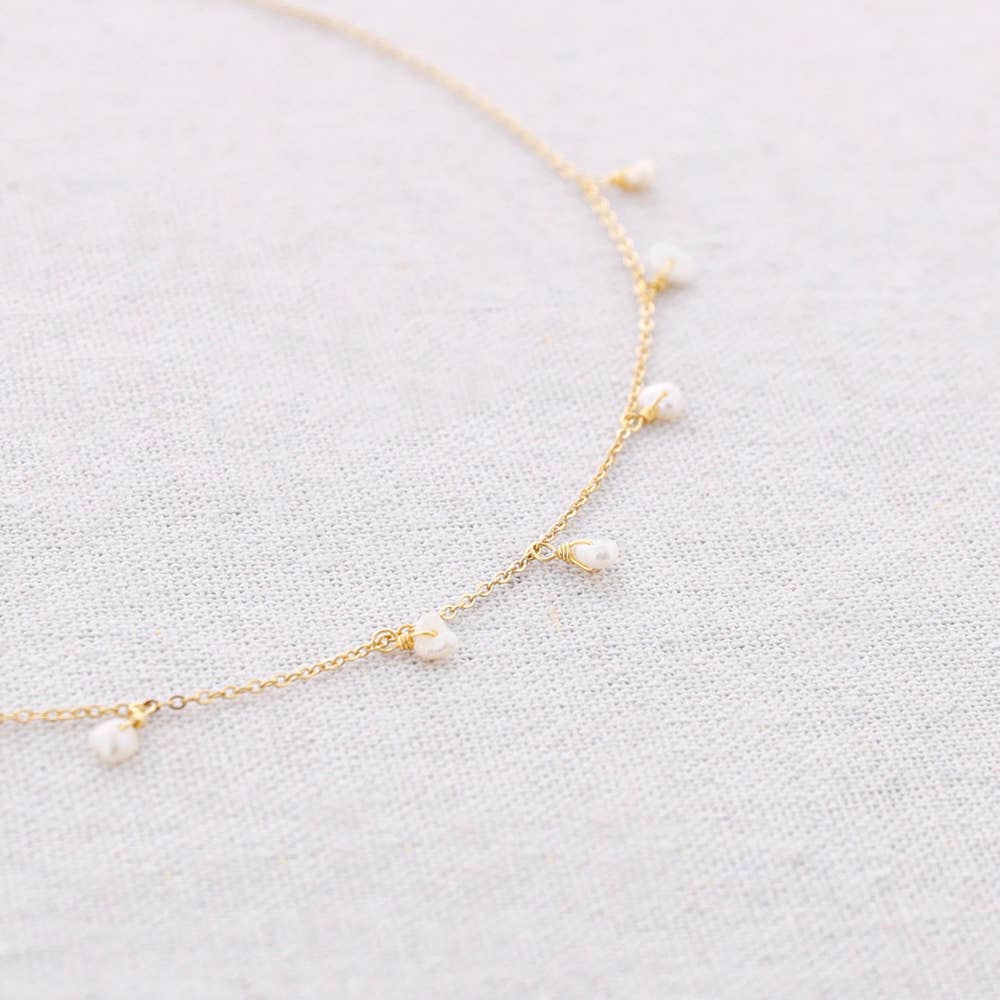 Sonata - Wholesale Kliksieraden - Stalen ketting met parelhangers1