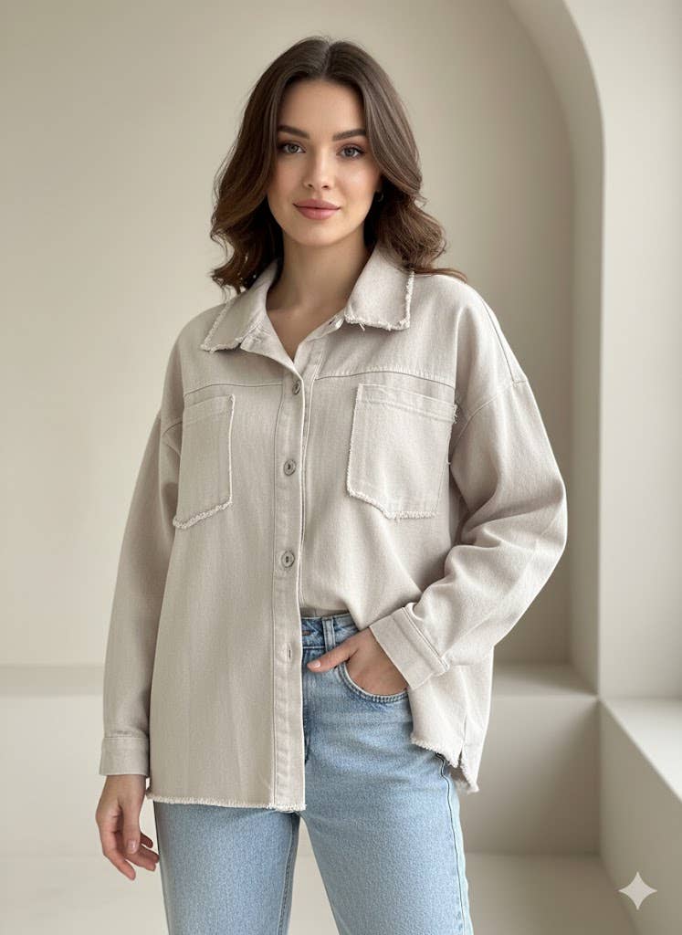 Ecru Veste Oversize Artistique en vente sur Faire1