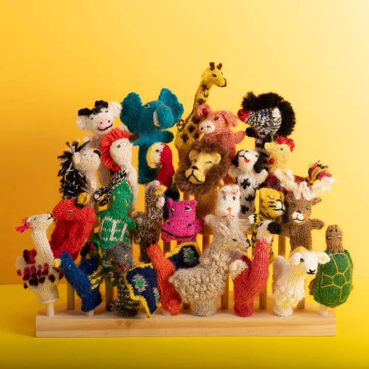 Lucuma Designs - Wholesale Finger puppet – Child & baby - Animal Mix Alpaca Finger Puppets (sold in 100's) - Hand Knitted1