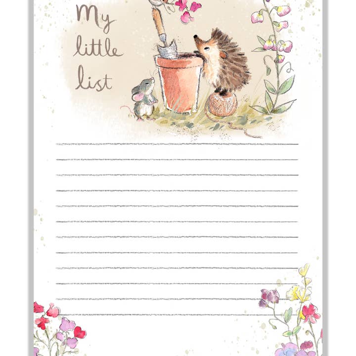 Paper Shed Design Ltd ā wholesale Notepad ā Cute Notepad - My little list - Flower pot and bird- NOTE016