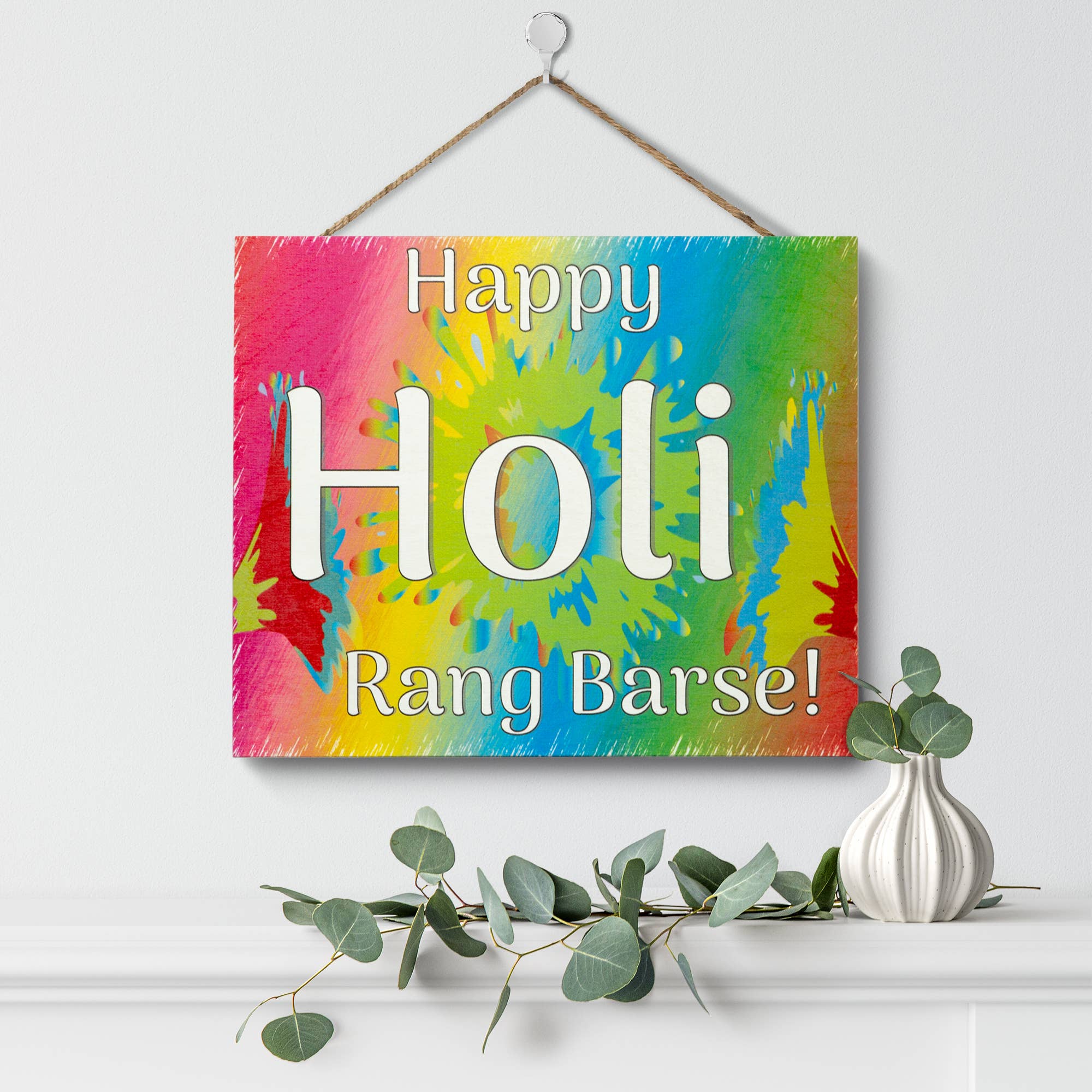 JennyGems - Wholesale Sign - Happy Holi Rang Barse Wooden Sign5