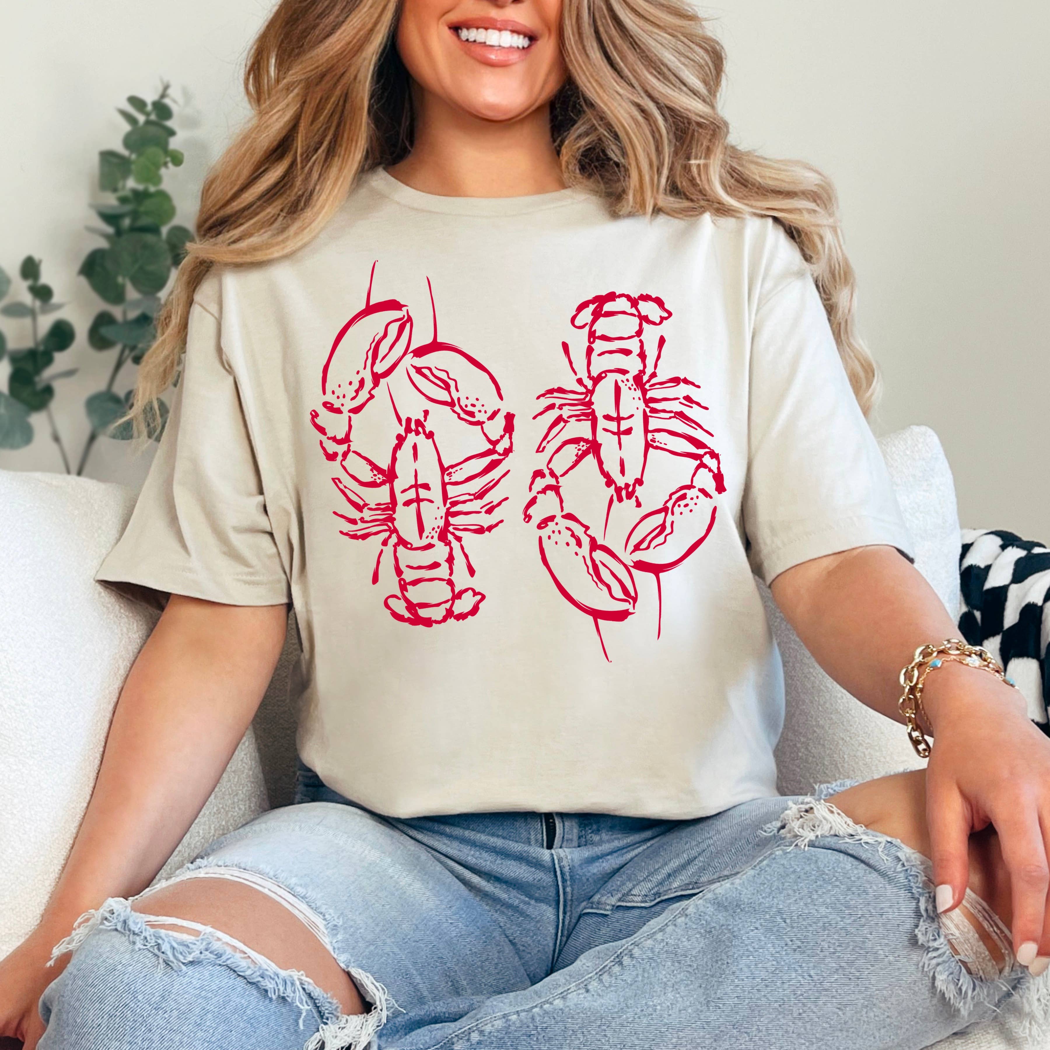 Shoppe SHC - Wholesale T-Shirt (Graphic) - Women's - Spring 2025 Coastal Aesthetic Lobster | Graphic Tee |Gildan 5