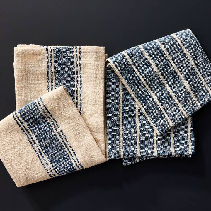 Canvas Home - Vente Torchons - Torchons en coton couleur indigo, lot de 21