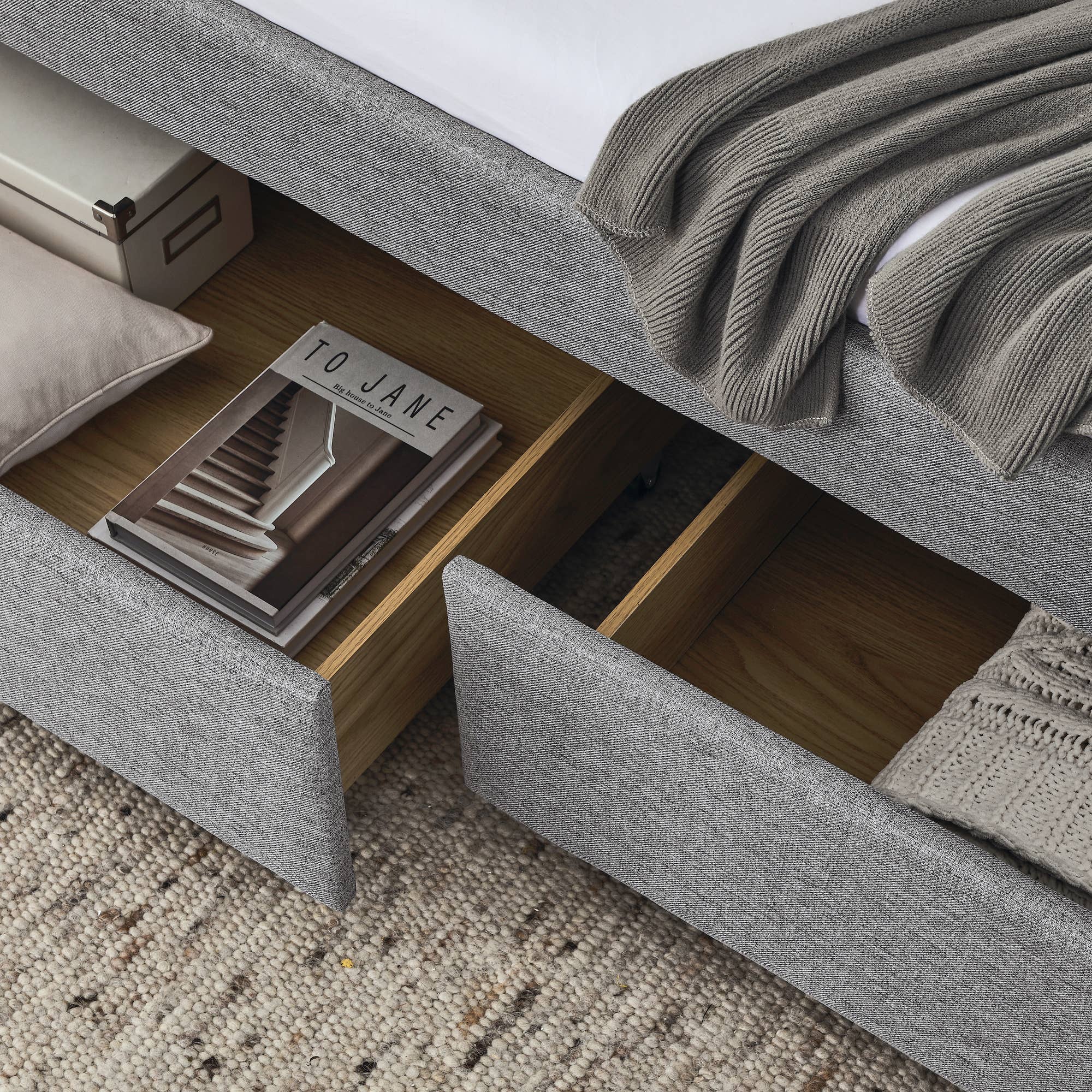 39F Inc. - Wholesale Bed - Upholstered Twin Size Daybed with Two Drawers with Button13