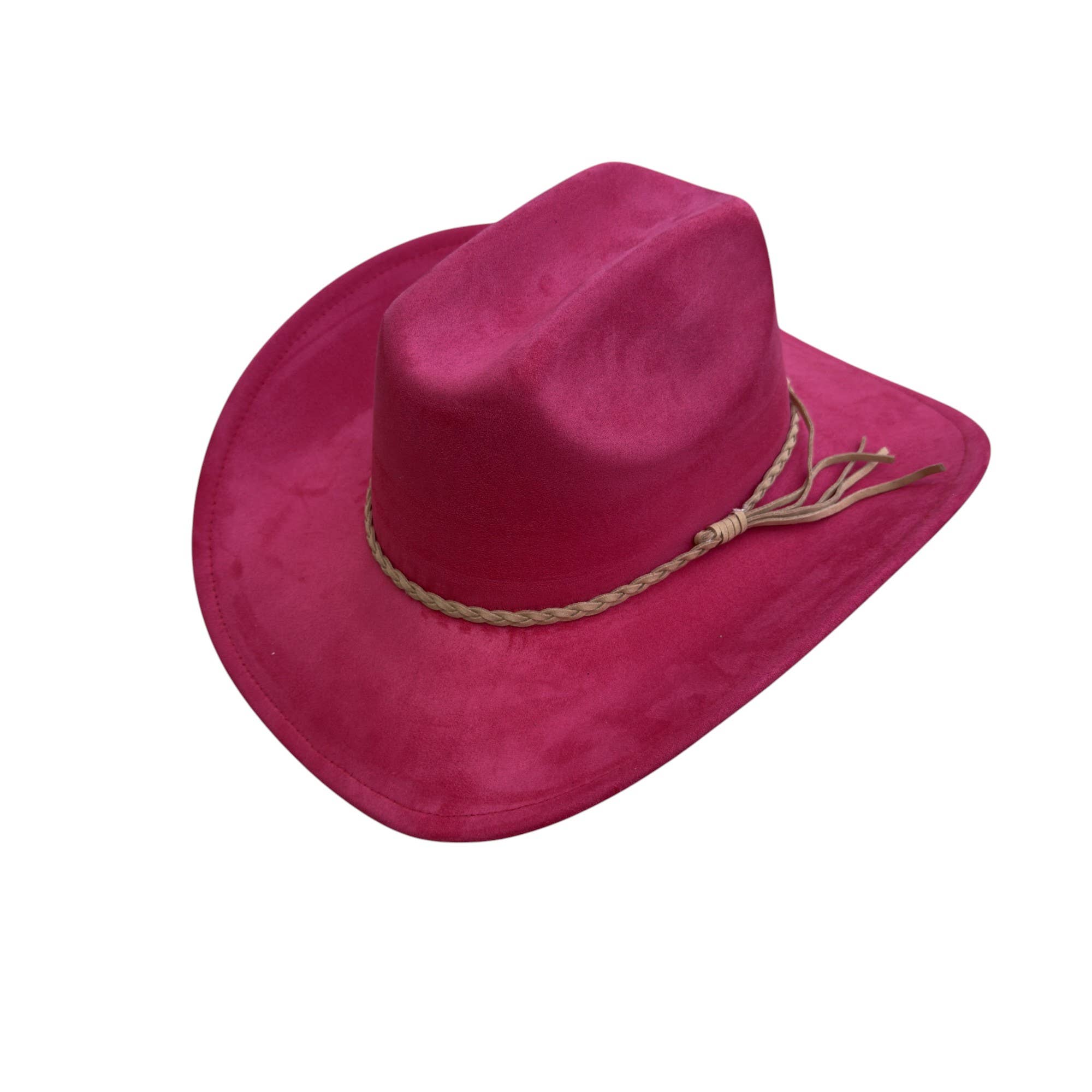Portia Hat - Venta al por mayor Sombrero cowboy - Mujer - Sombrero de vaquero estilo ganadero de ante vegano con banda de ante1