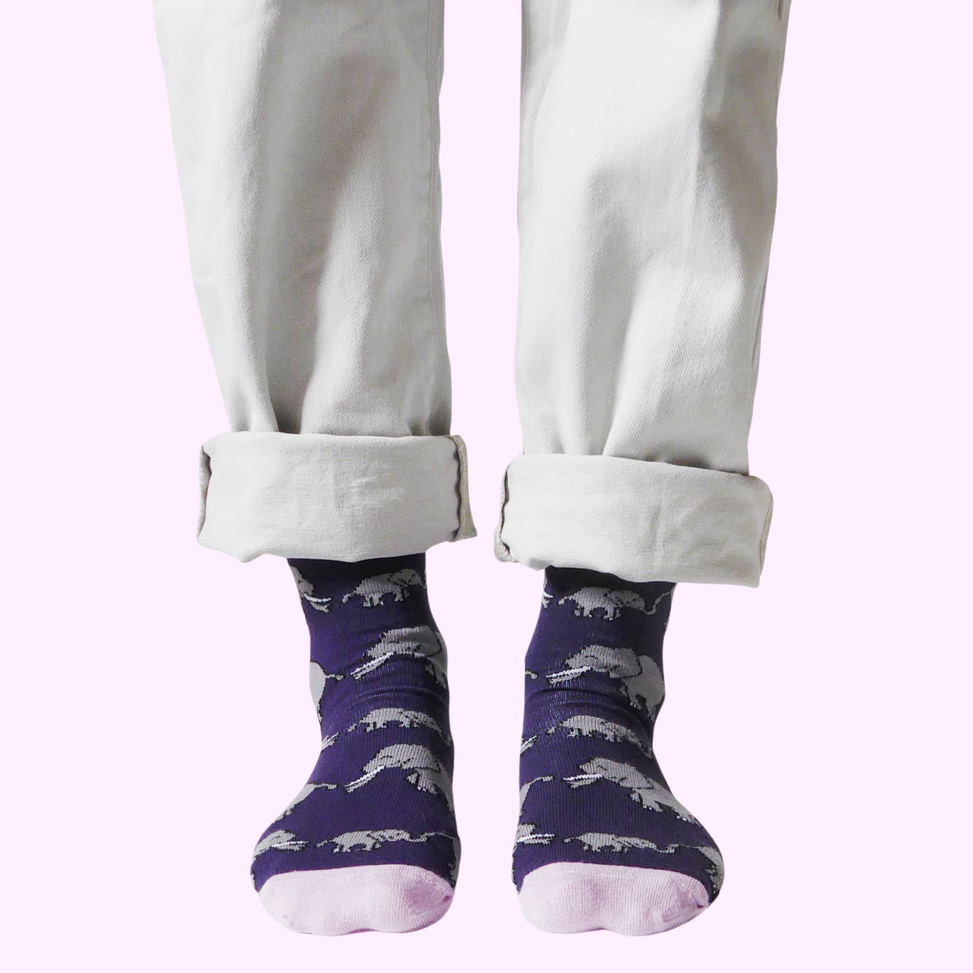 Bare Kind Socks - Wholesale Socks - Women's - Elephant Socks | Bamboo Socks | Purple Socks5