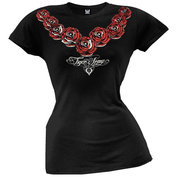 Tiger Army - Rose Necklace Women's Juniors T Shirt for wholesale by Official Store