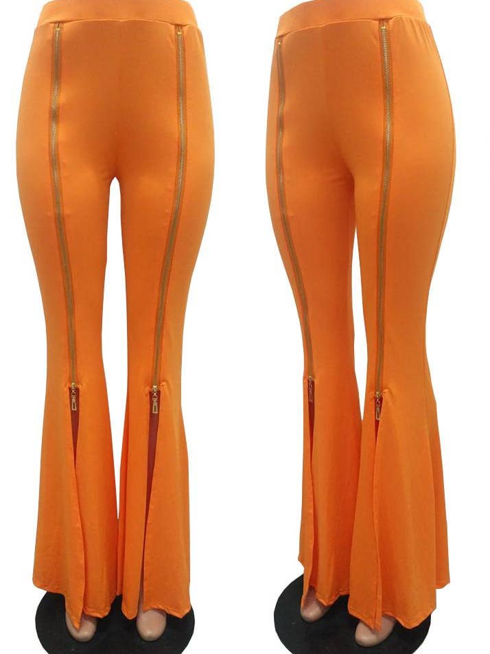 HIDDENBRAND - Wholesale Pants - Women's - Slim zip-up flared pants6