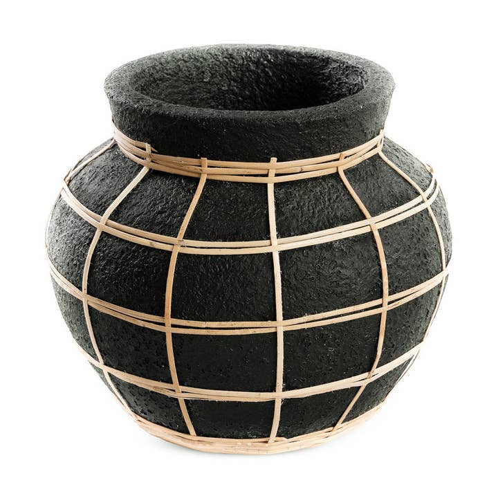 The Belly Vase - Black Natural - S for wholesale by Bazar Bizar Living