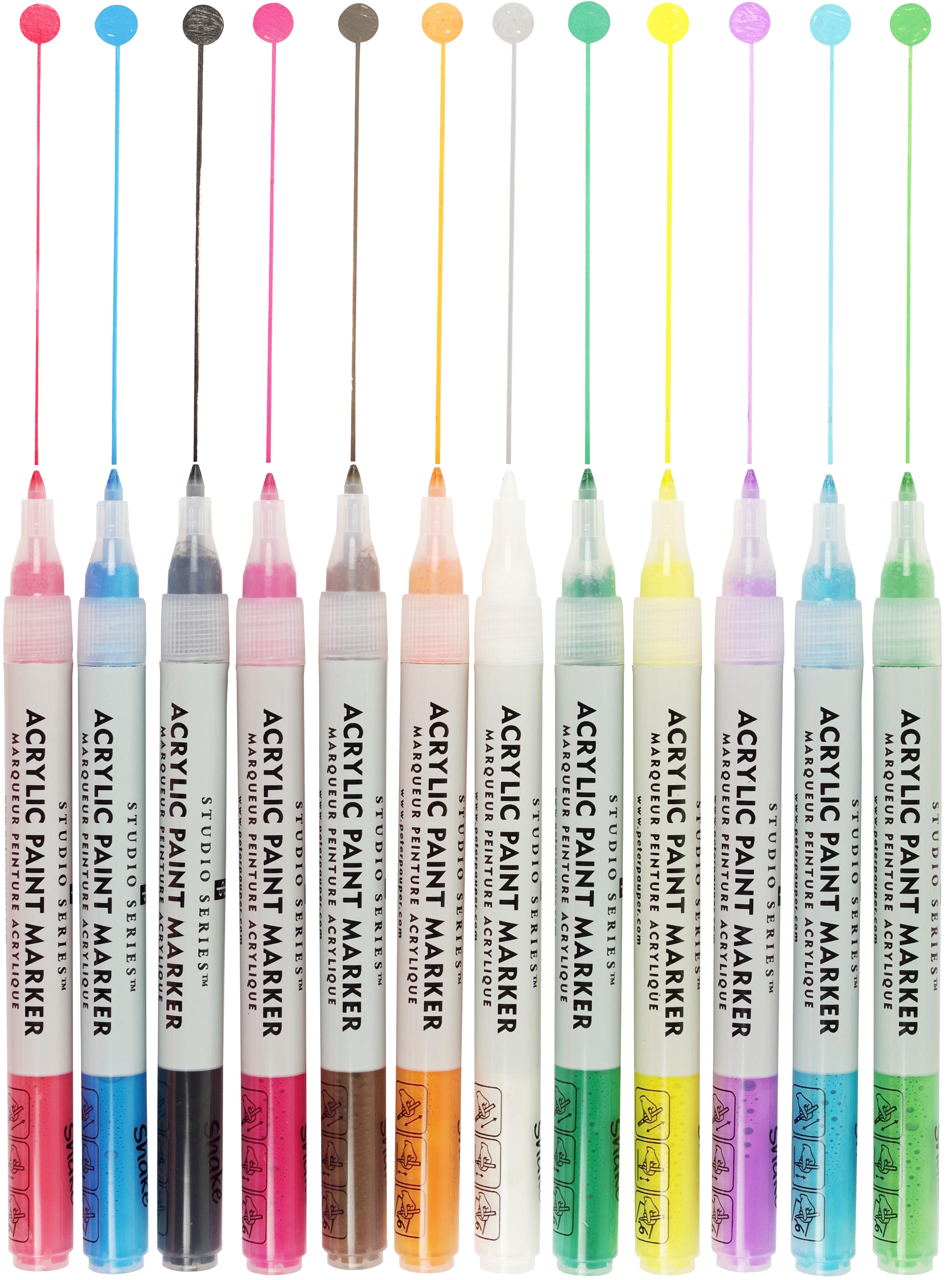 Peter Pauper Press - Wholesale Marker - Studio Series Acrylic Paint Markers (Set of 12)2