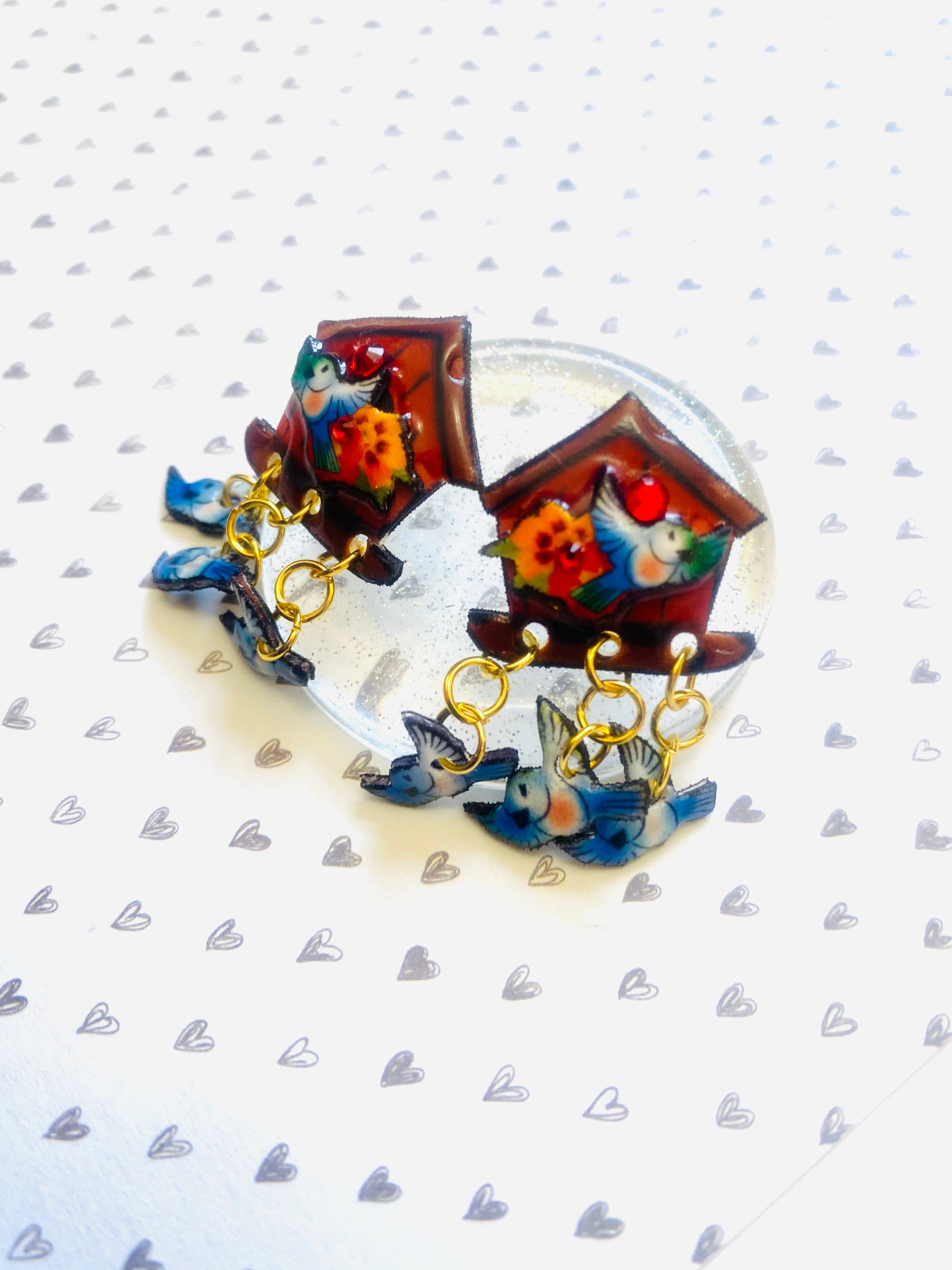 Rosie Rose Parker - Wholesale Dangle Earrings - retro bird house earring cluster earrings for women summer 5