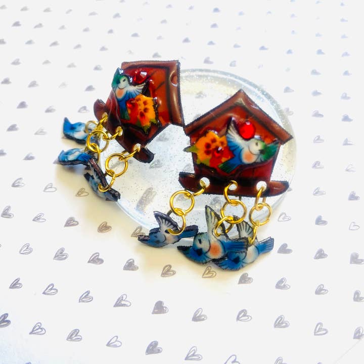 Rosie Rose Parker - Wholesale Dangle Earrings - retro bird house earring cluster earrings for women summer 5