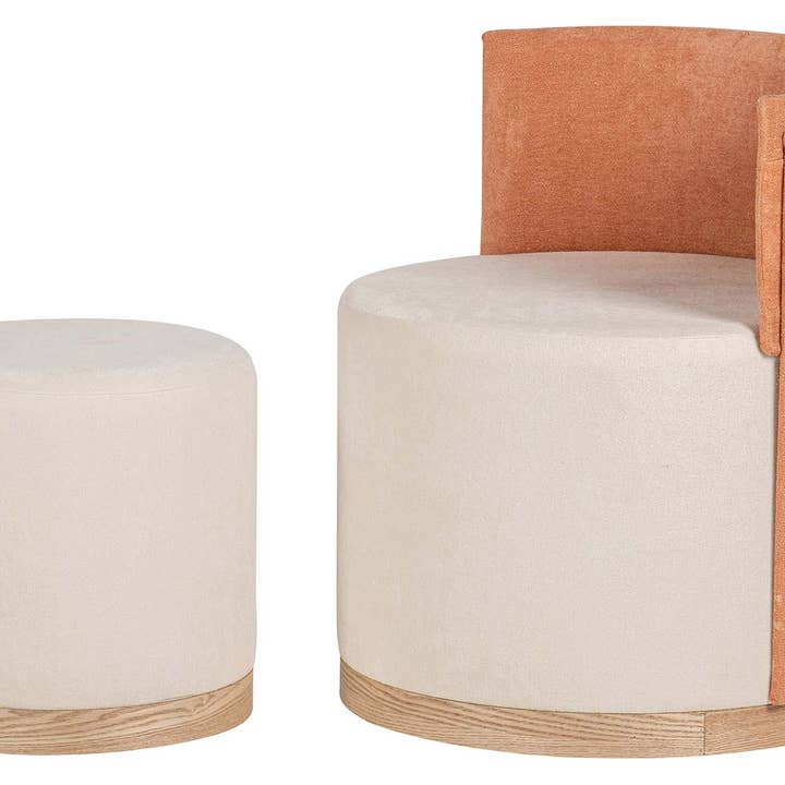 Linen Armchair and Pouf Set 61x61x70 40x40x40 cm_367128 for wholesale by Garpe Interiores - GARPE GROUP - GARCÍA PÉREZ Y CÍA S.L.-