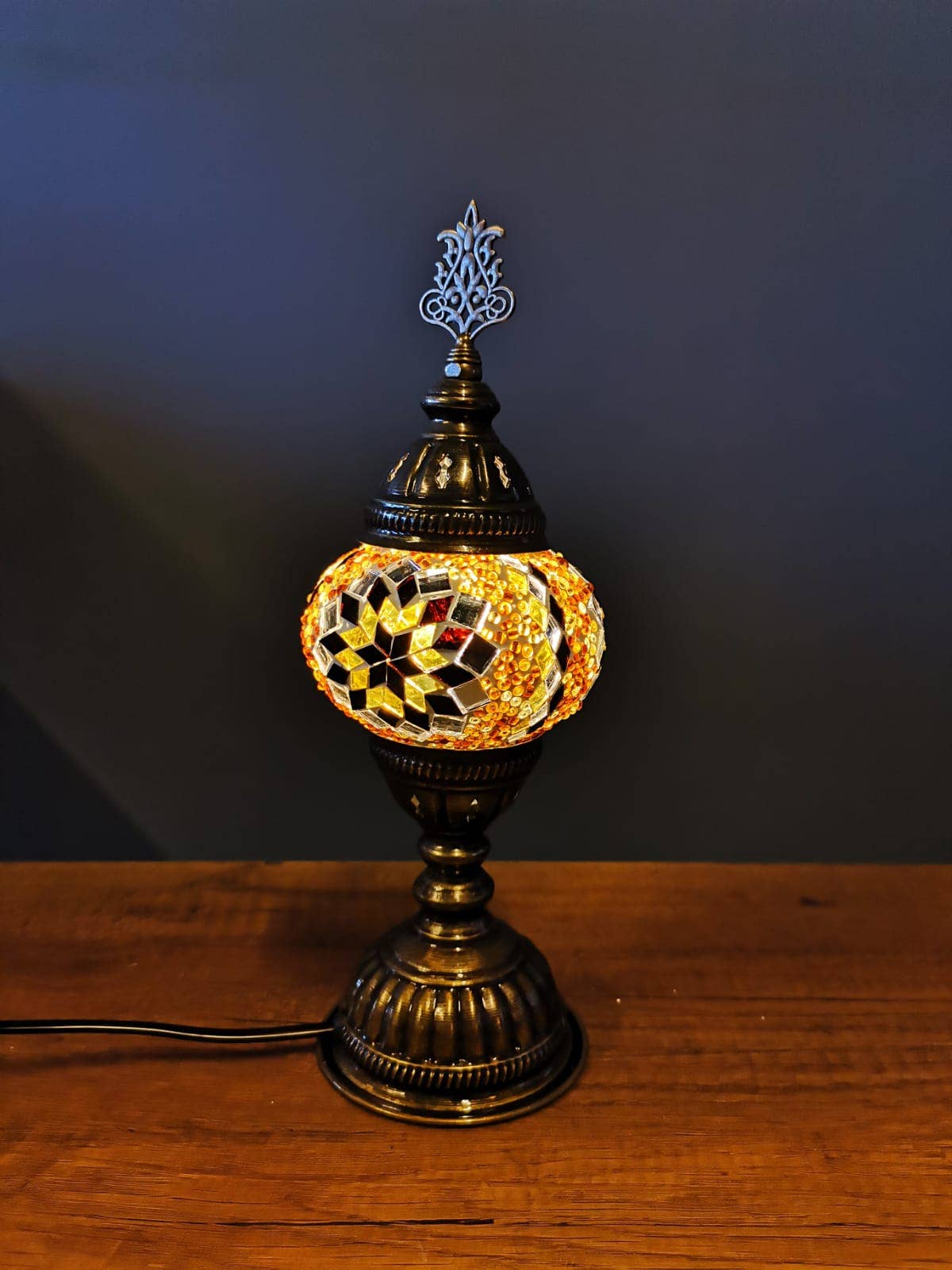 Import Corner - Wholesale Accent/Desk Lamp - 96311-20: BOXED TURKISH MOSAIC NIGHTLIGHT W/ 3"PRESSED SHADE16