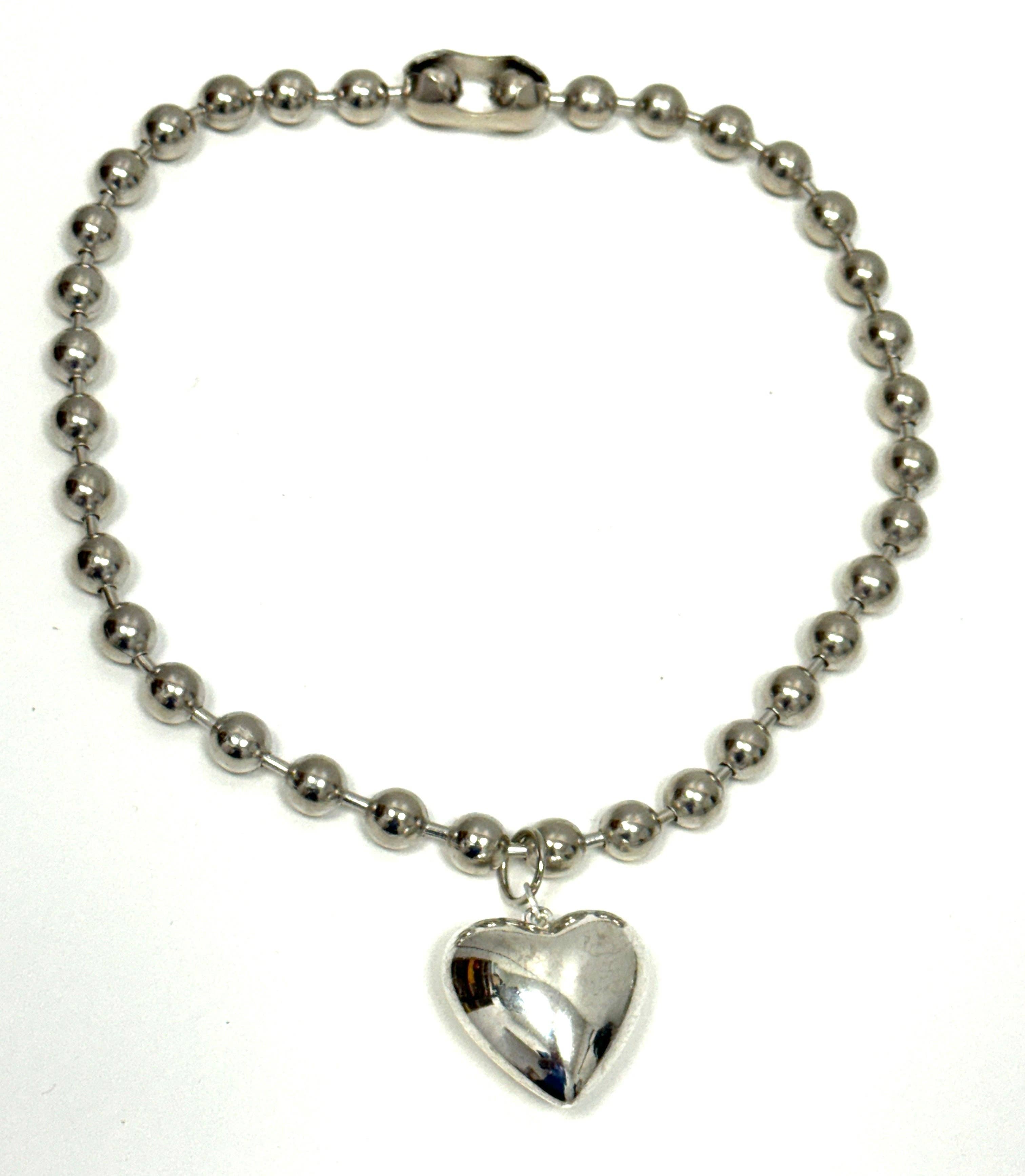 Funk Plus – Engroshandel Halskæde med vedhæng – FC956PUFFY HJERTEVEDHÆNGT KUGLEKÆDE HALSKÆDE5