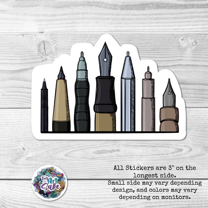 Værktøjer til faget: Pen & Blæk - Klistermærke for engroshandel hos For Art Sake Stickers