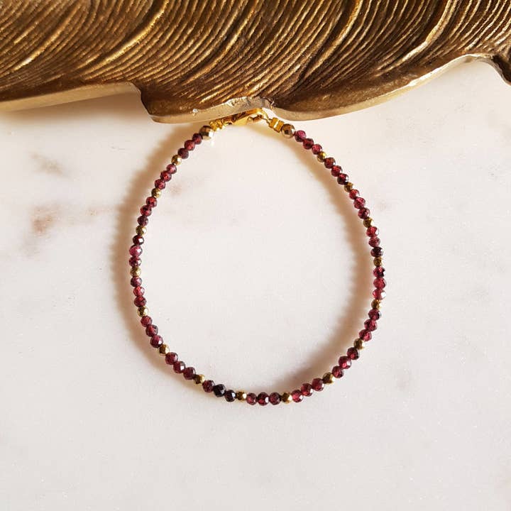 GINANDGER - Vente Bracelet de perles - BRACELET GRENAT JOE