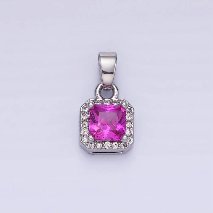 Aim Eternal – wholesale Individuell berlock/hänge – Hänge i fyrkant med kant av CZ-mikropavé i 14K guldplätering i guld och silver | AA1270 - AA12805