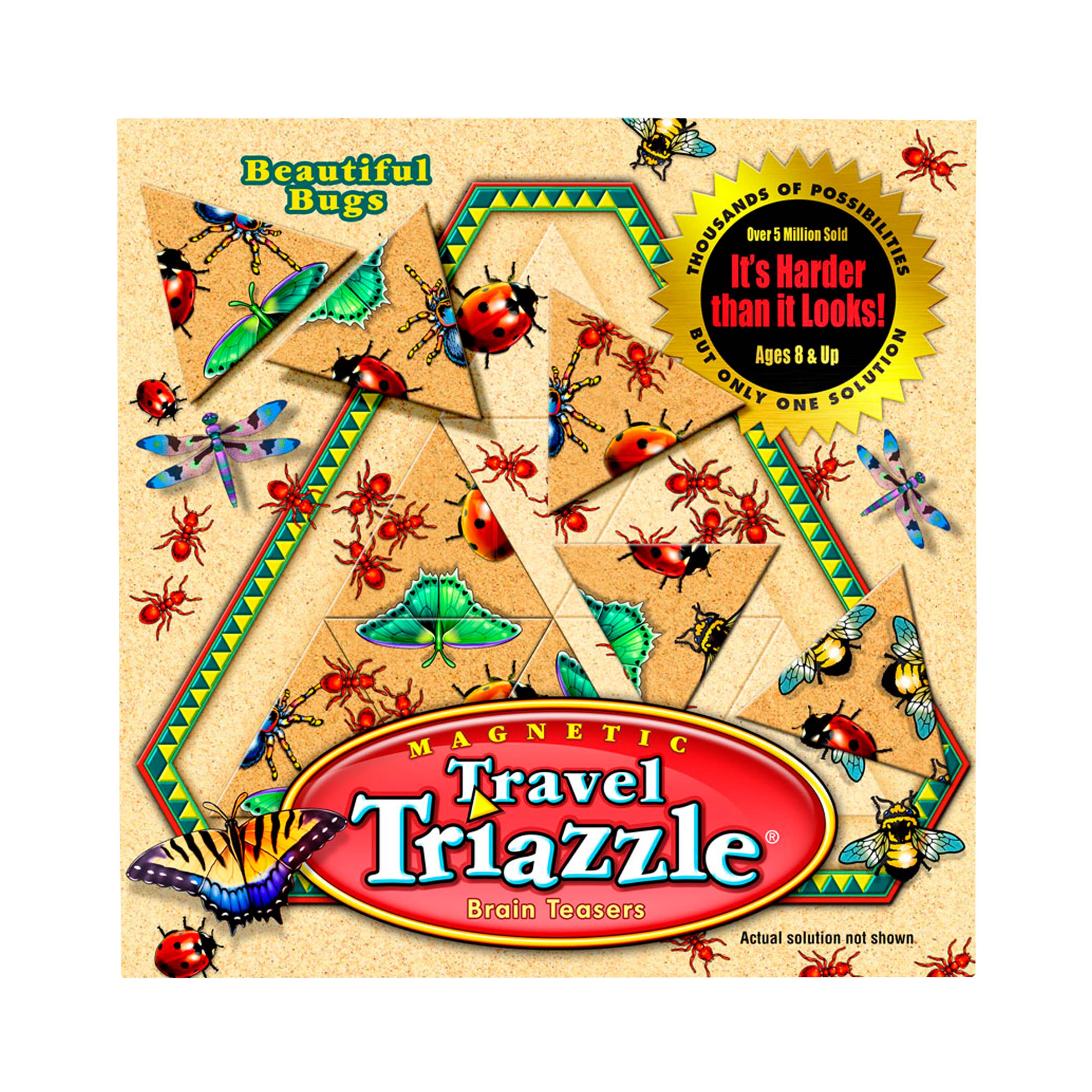 Channel Craft - Wholesale Puzzle - Kids - Beautiful Bugs - Wooden Travel Triazzle