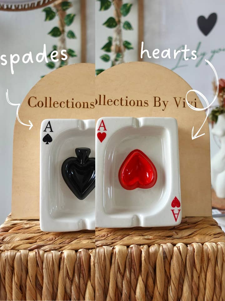 Portacenere creativo in ceramica a tema poker per la vendita all'ingrosso da parte di Collections By Vivi