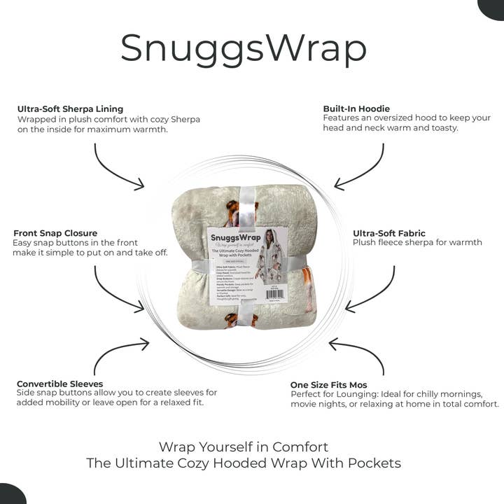 E&S Pets - Wholesale Hoodie - Women's - "Snuggs Wraps" with Hoodie – Ultra Soft Sherpa Fleece Wrap for Pet Lovers Starter Package4