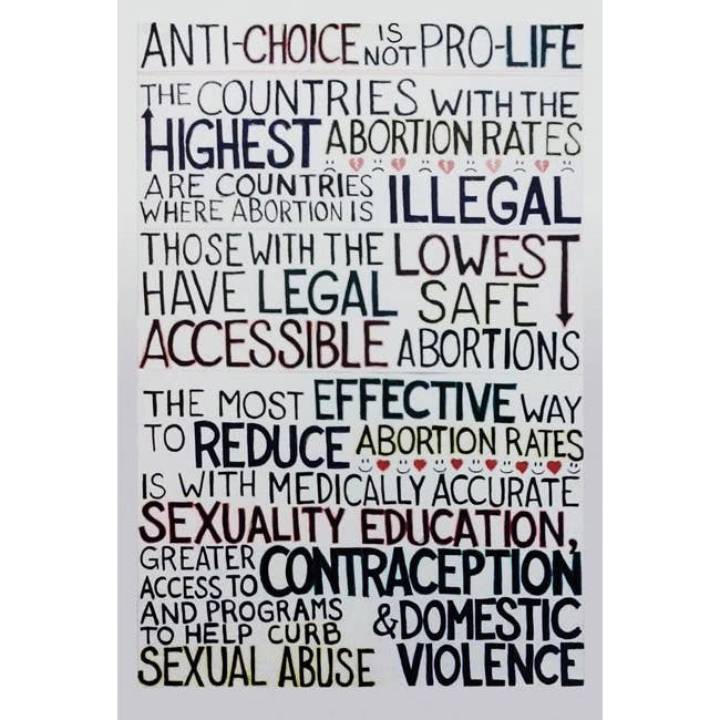 Postcard - Anti-Choice Is Not Pro-Life - Package of 12 for wholesale by Syracuse Cultural Workers