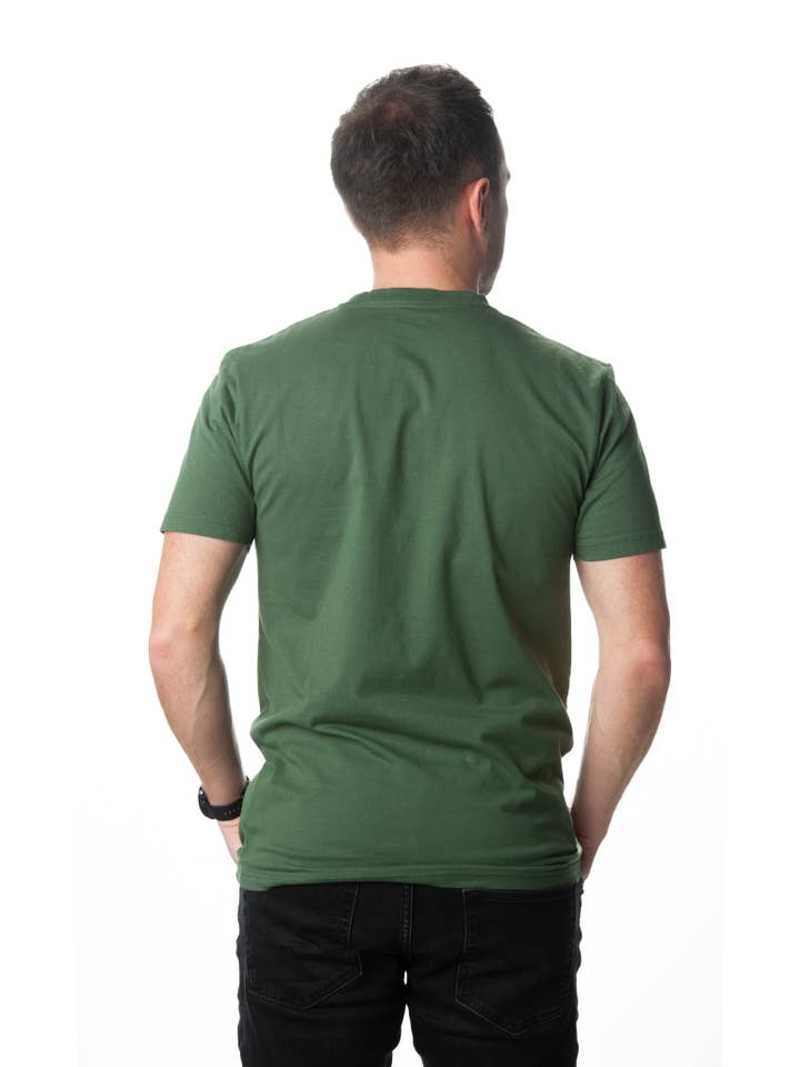 Buadep – Großhandel T-Shirt – Herren – Unisex T-shirt “Grantler pockets” olive green organic cotton