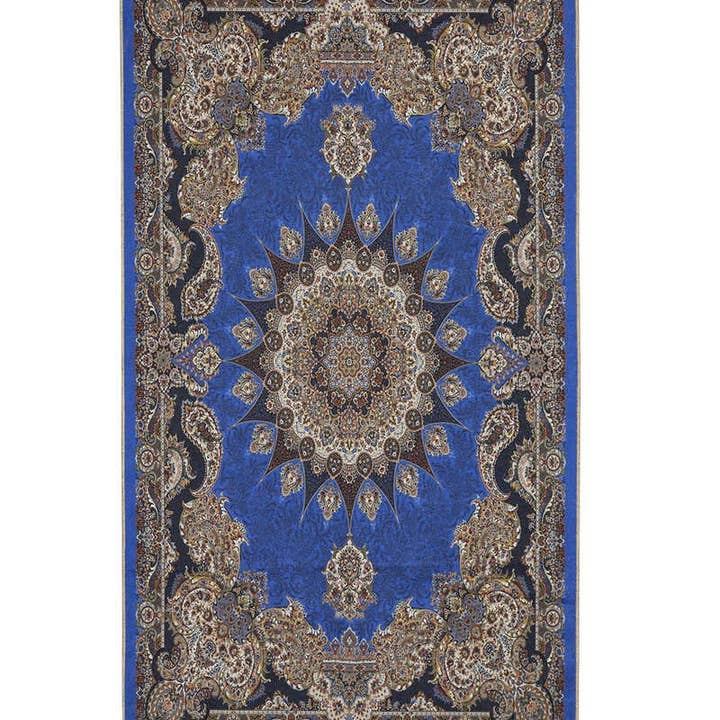 Blå Bursa Ipek | Saks Velvet Carpet bönmatta för wholesale på Faire