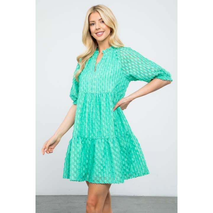 Robe à franges à carreaux transparents pour la vente par THML