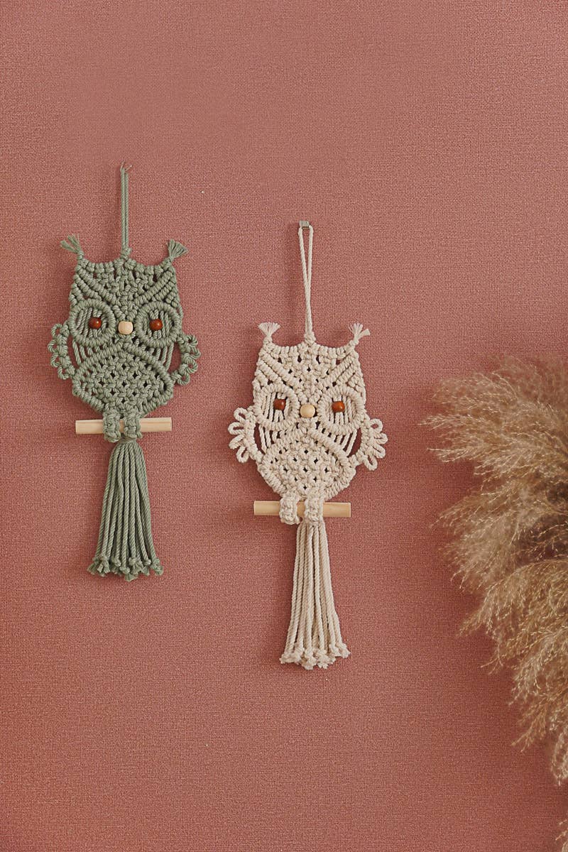 BeanDaikon – wholesale Väggdekor - Barn och baby – Macrame Uggla Vägghängande W739