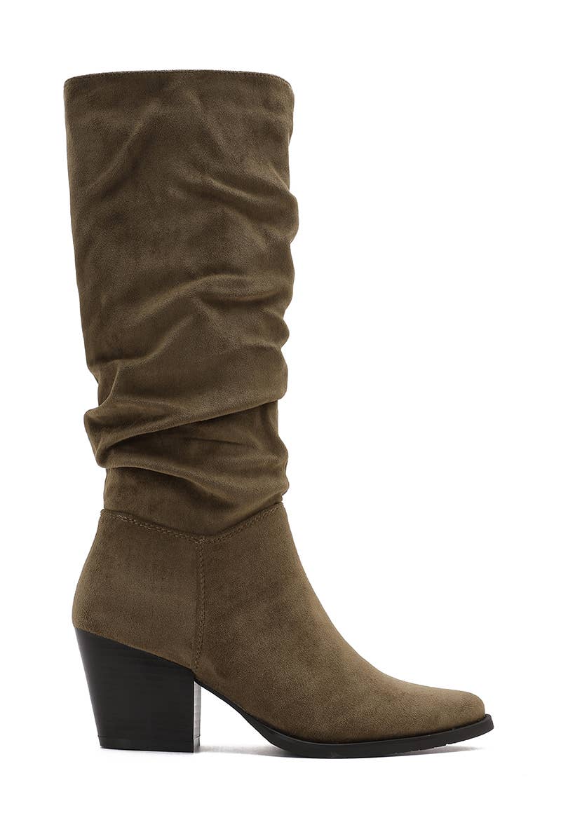 Joia Paris - Wholesale Boots - Unisex - Elegant block heel boots with pleated shaft WZ-11118