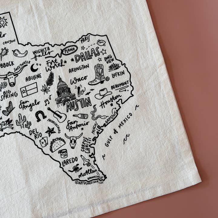 By Aleisha - Wholesale Tea Towel - State of Texas Tea Towel4