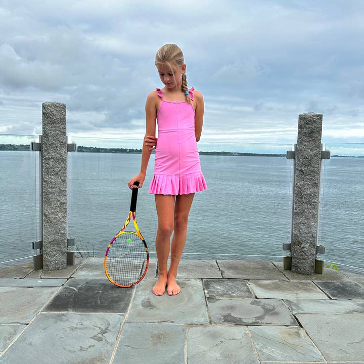 AS Tennis Pink Ruffle Mini Dress for wholesale by Little Olin