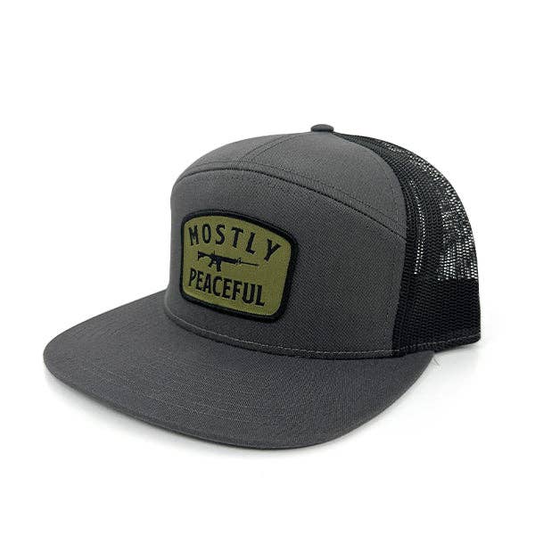 Shield Republic – wholesale Trucker hat – Men's – Mostly Peaceful Woven Patch Hat4