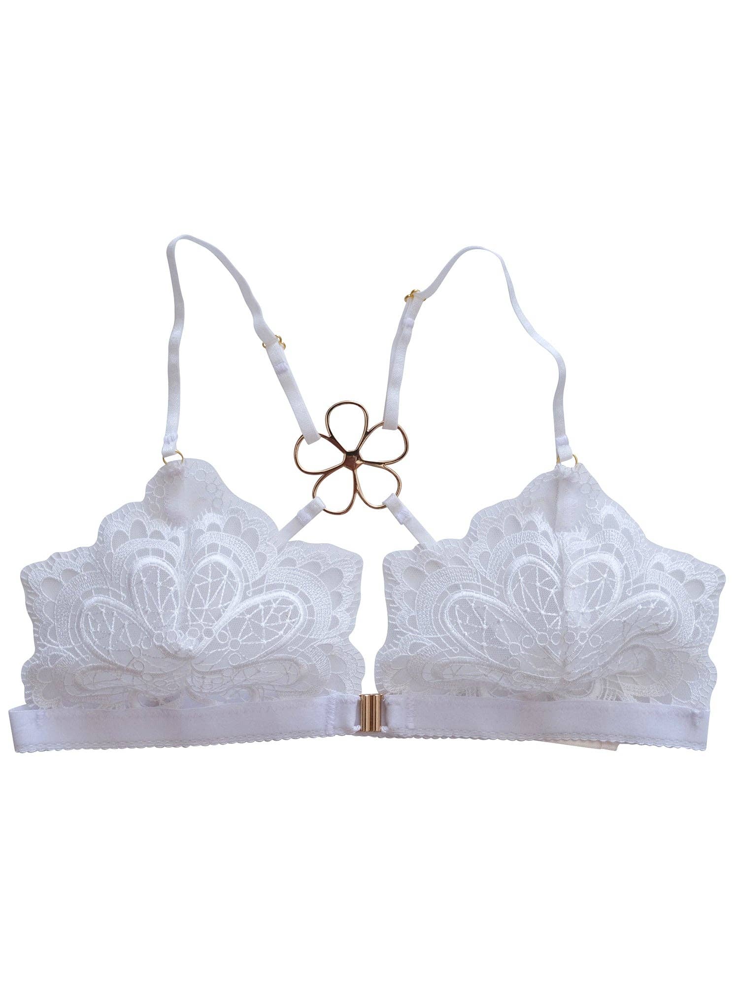Troo. - Vendita all'ingrosso Bralette - Donna - Top a triangolo June Daisy con ricami floreali1