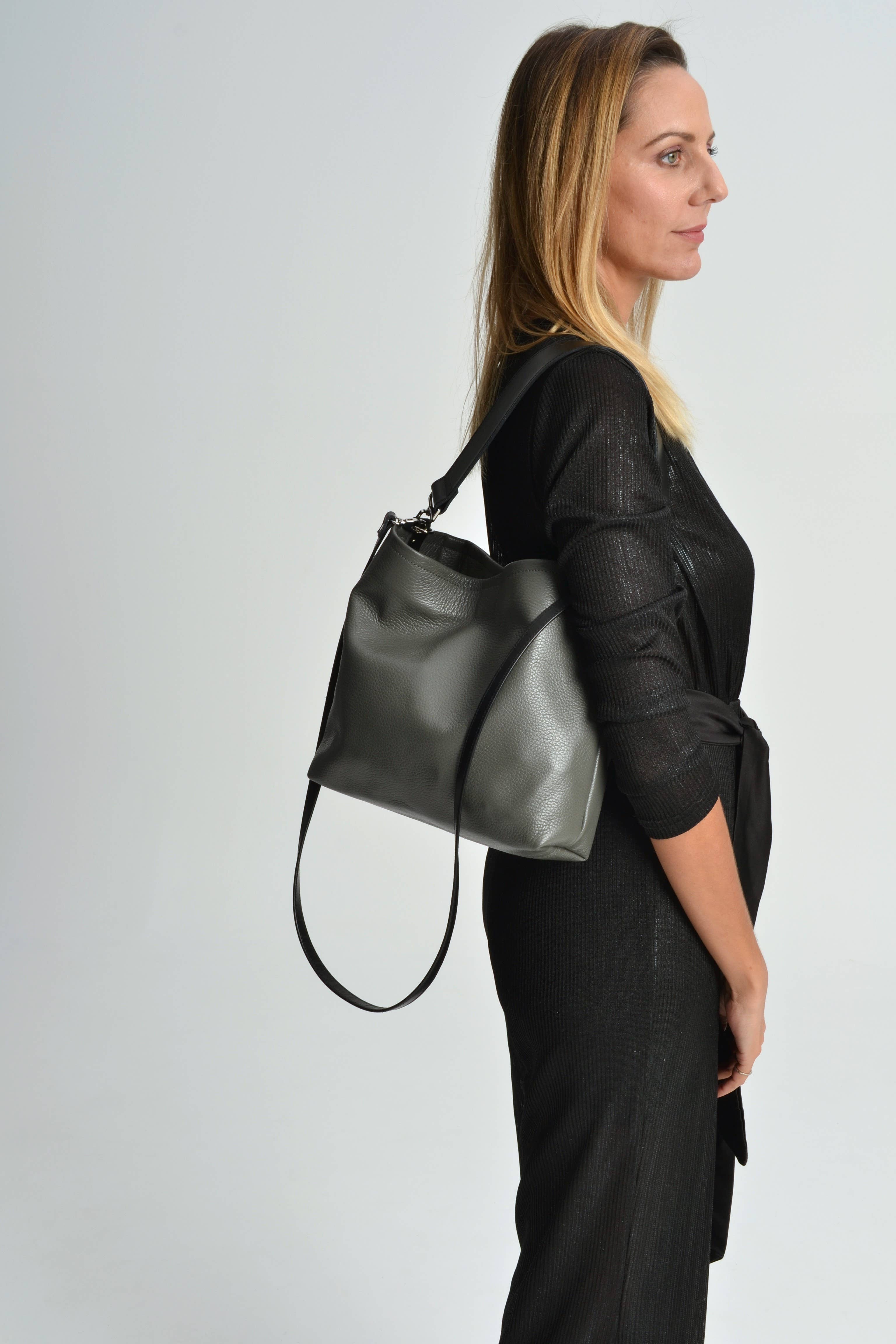 ANA KOUTSI - Wholesale Shoulder Bag - Women's - Dioni  leather bag in dark gray0