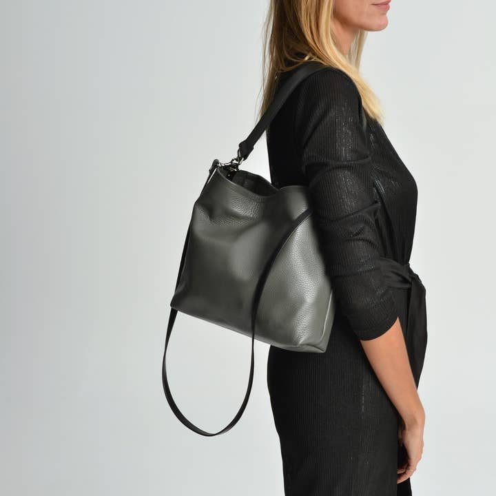 ANA KOUTSI - Wholesale Shoulder Bag - Women's - Dioni leather bag in dark gray