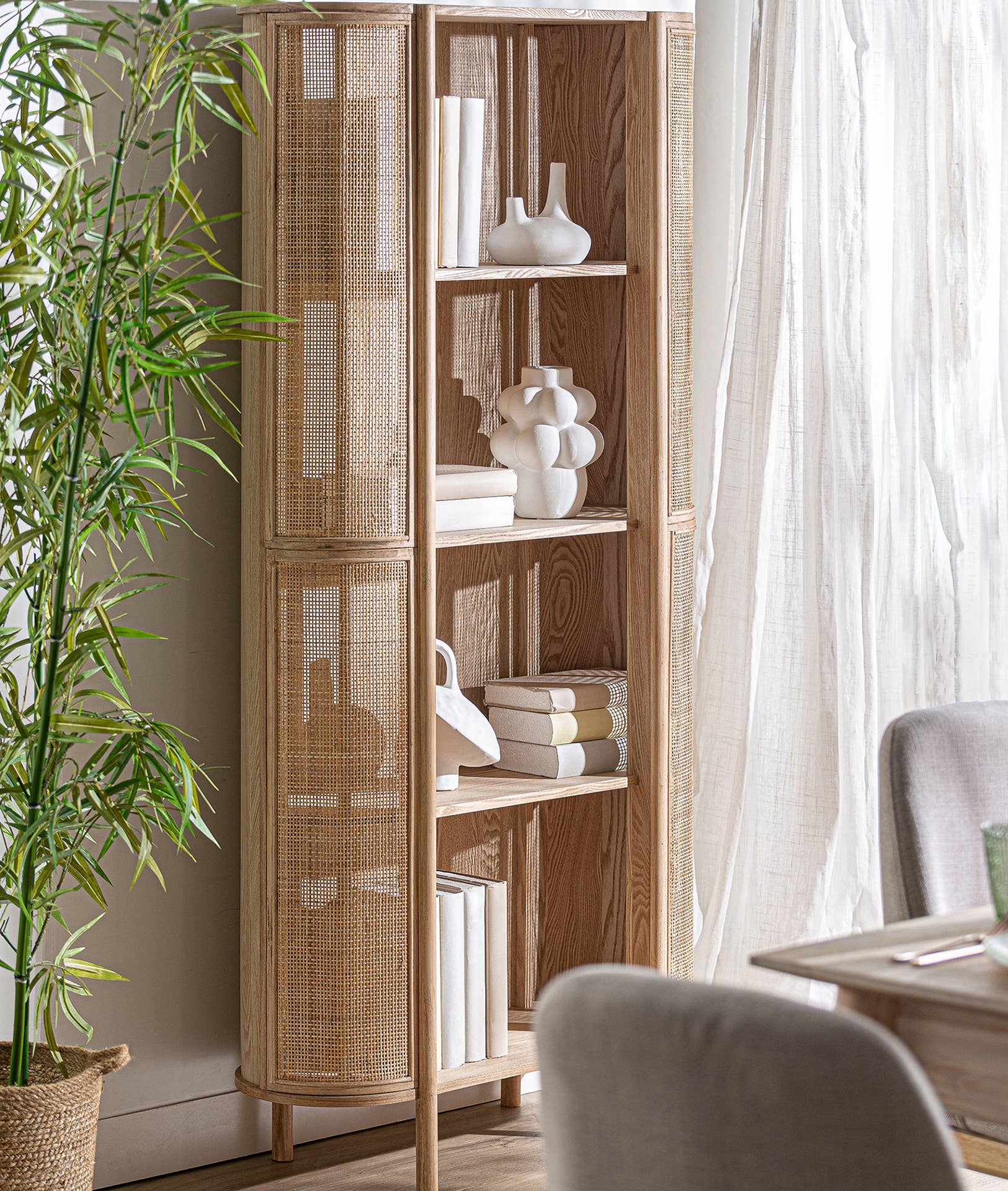 Kodu Home Design - Wholesale Bookcase - DM wood bookshelf in brown color, 88x40x180cm3