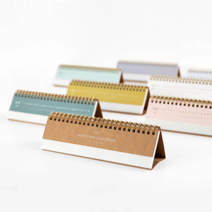 2026 Monthly Spiral Mini Desk Calendar for wholesale by Studio Calico