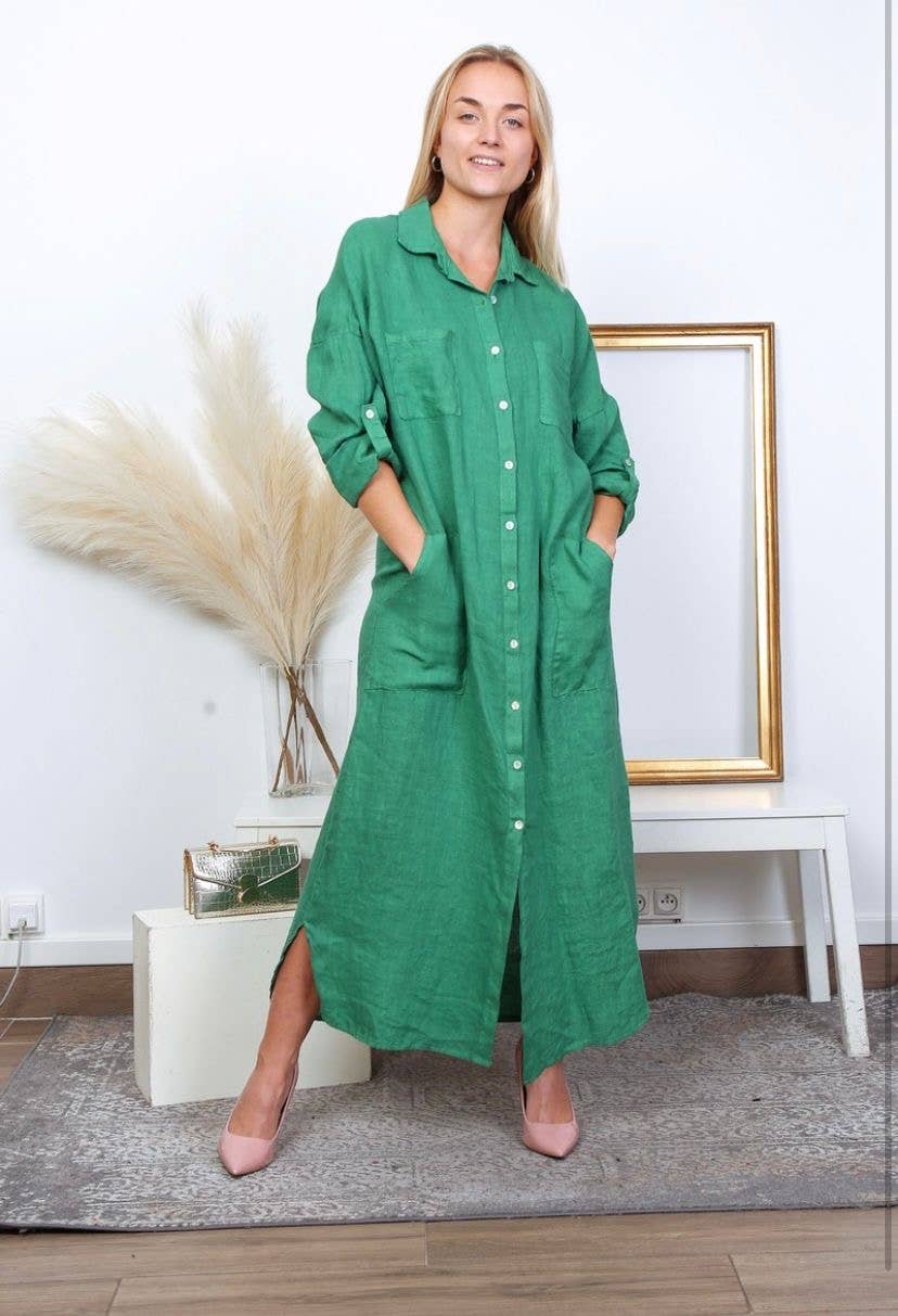 LÉA & LUC - Wholesale Dress - Women's - Long Dresses in 100% Linen REF. 114942