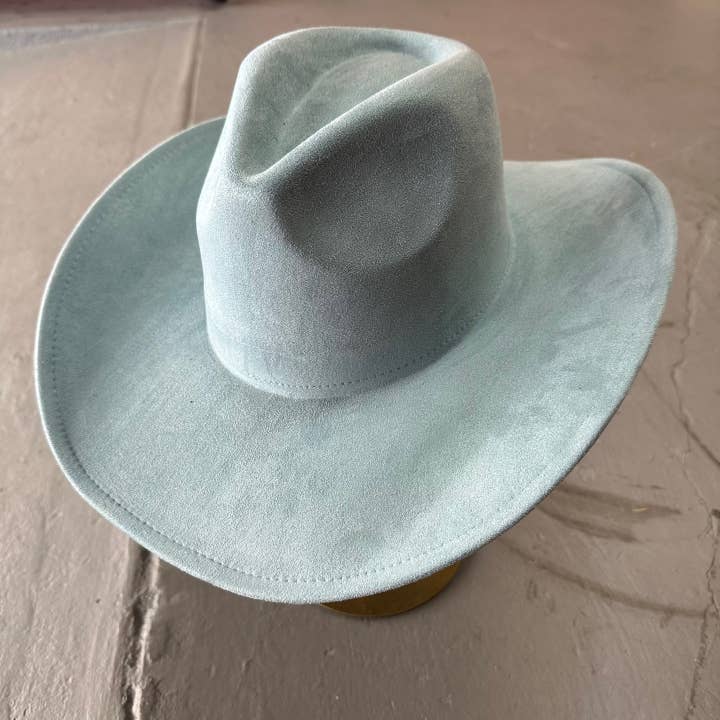One and Only Accessories - Wholesale Cowboy Hat - Women's - Vegan suede cattleman cowboy hat stiff flat brim Stylish hat31