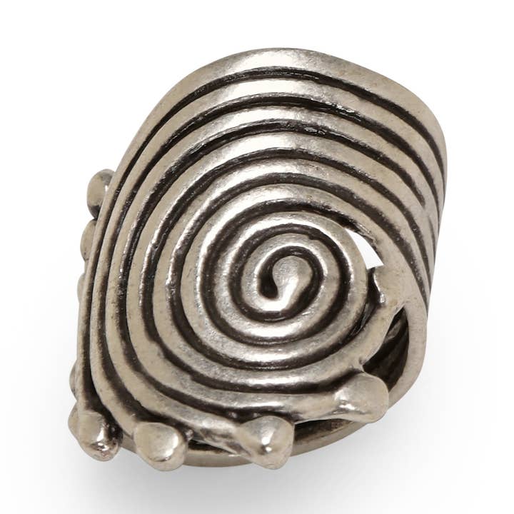 Håndlavet Spiral Messing Ring i forsølvet - ZRC-026 for engroshandel hos Chanour