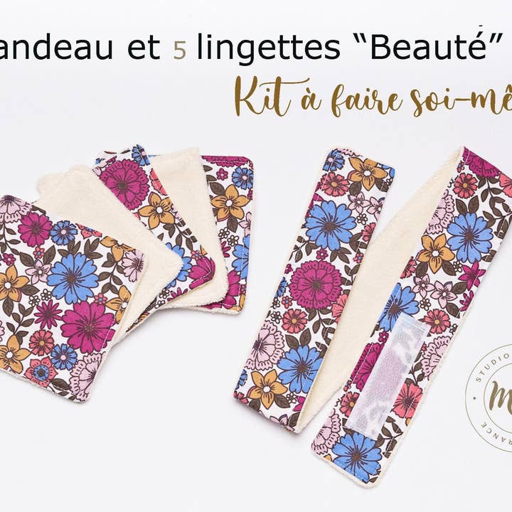 DIY kit “1 headband and 5 wipes” for wholesale by M&H Studio Produits Zéro déchet