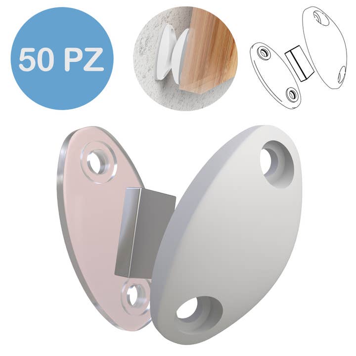 Universal Magnetisk Stopper HVID/CF 50 stk for engroshandel hos Idea Casa
