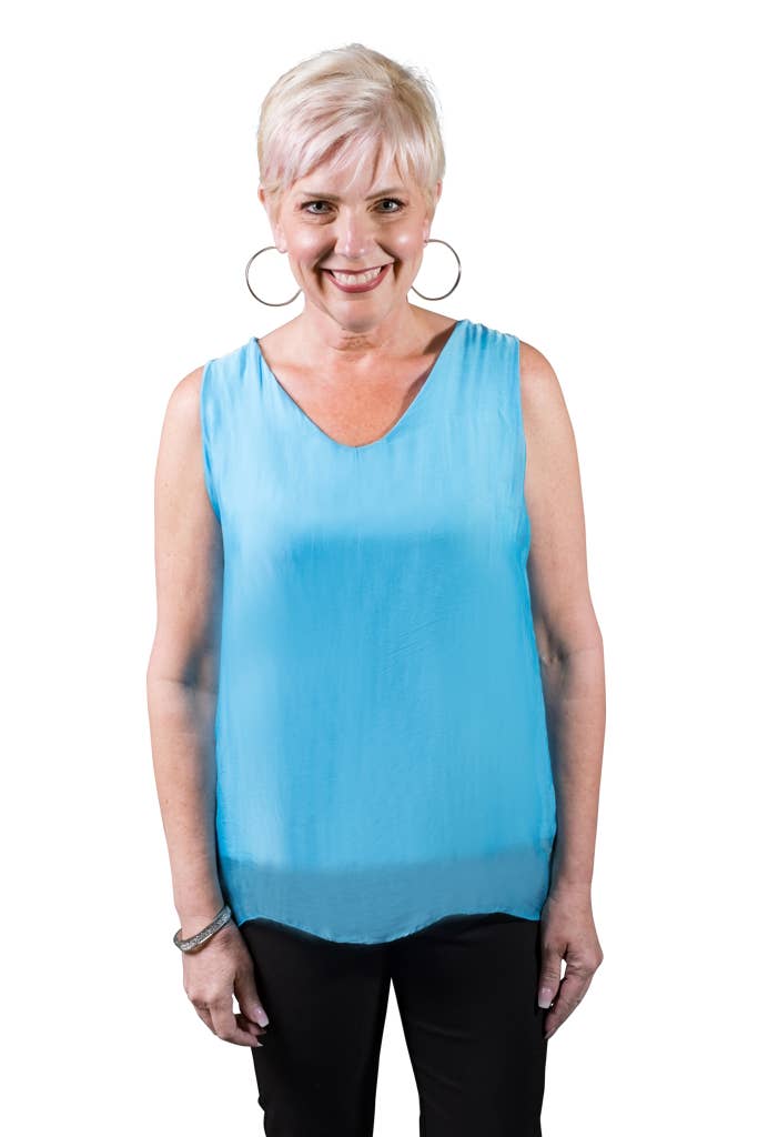 TINA Stephens Italy/Tees By Tina - Wholesale Tank Top - Women's - Dina Silk V-Neck Tank (BT204)9