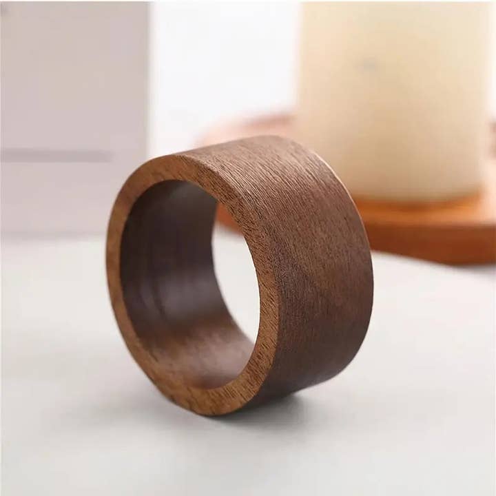 Huis Van Merken - Wholesale Napkin Ring - 6pcs Solid Color Wooden Napkin Ring1