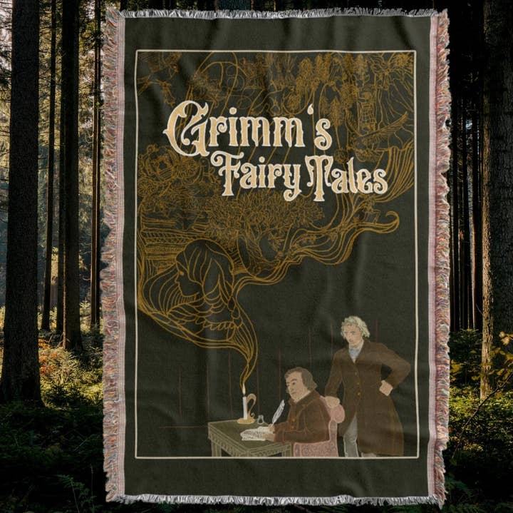 Brown Brothers Grimm Fairytale Woven Afghan Blanket Tapestry Throw for wholesale on Faire0