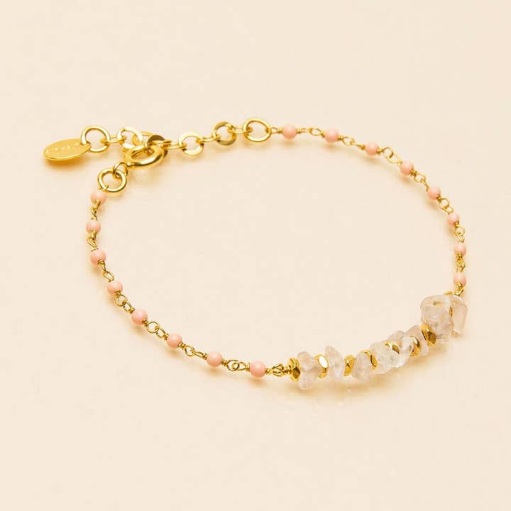 INDISCHES CHIPSY ROSA QUARZ-ARMBAND für den Großhandel von Une A Une