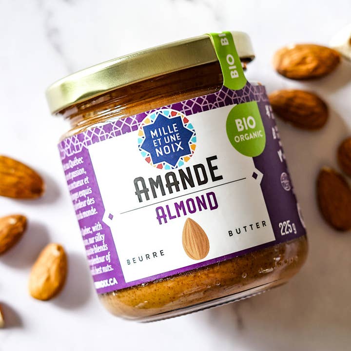 Beurre d’amande crémeux biologique for wholesale by Mille et Une Noix / 1001 Nuts